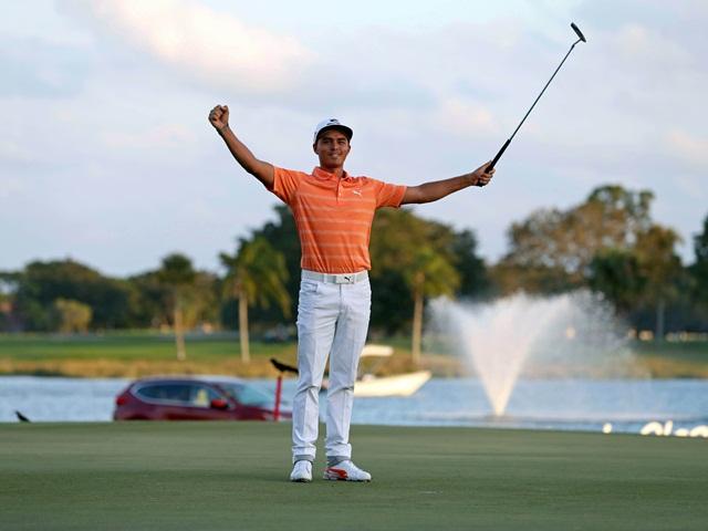 A jubilant Rickie Fowler at the PGA National